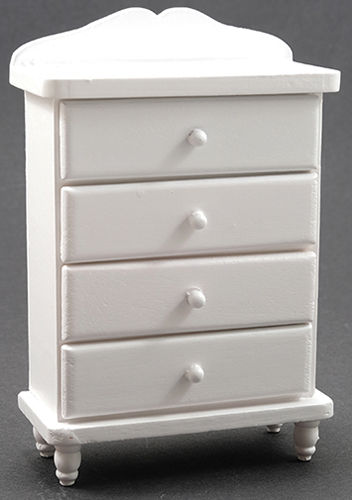 Dollhouse Miniature Chest Of Drawers, White